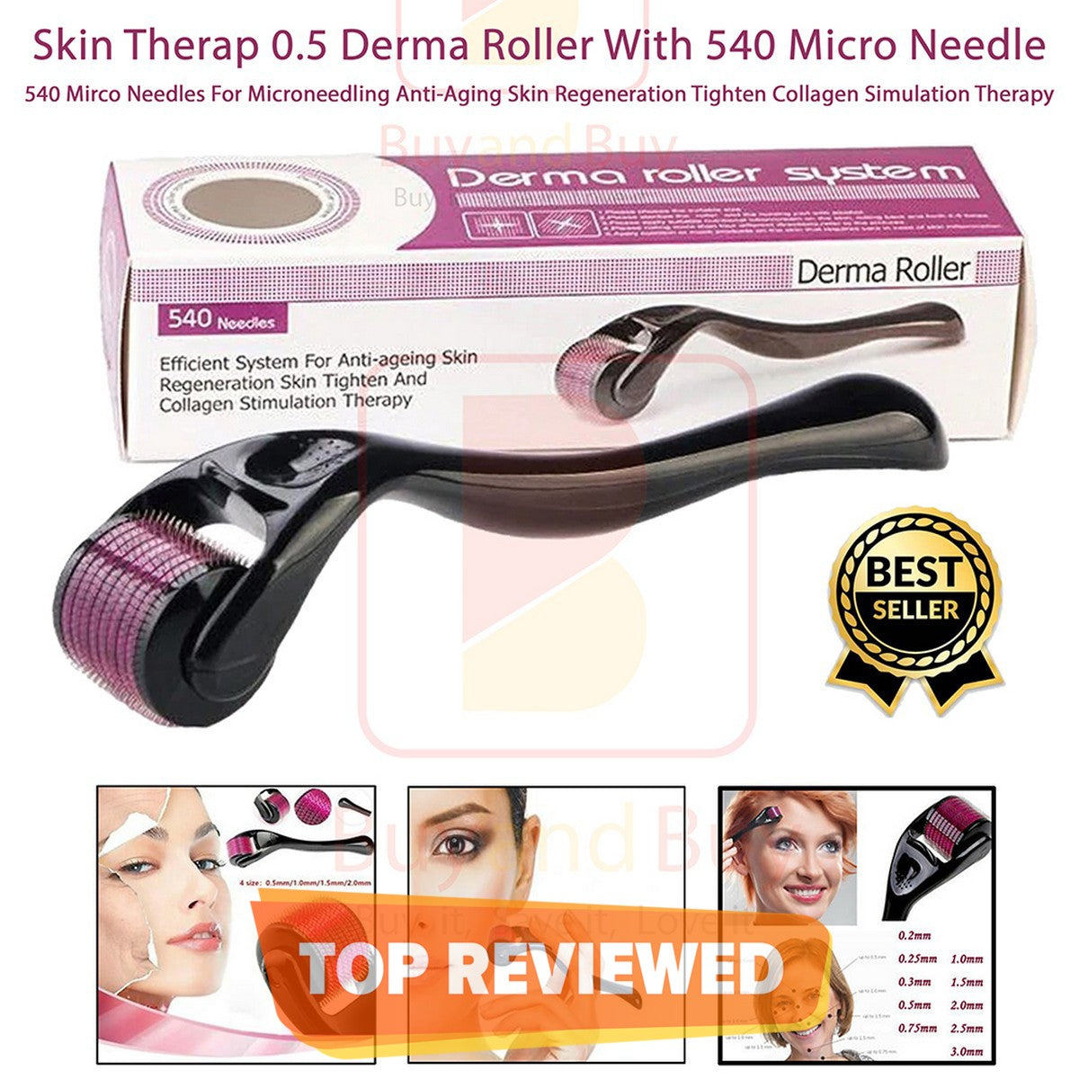 Skin Therapy 0.5 Derma Roller With 540 Micro Needle Roller for Men and Women & Unisex