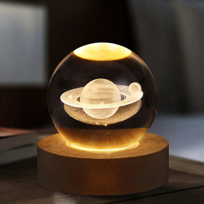 Crystal Ball Night Light 3D (Moon Planet) (Galaxy Decore) Designs