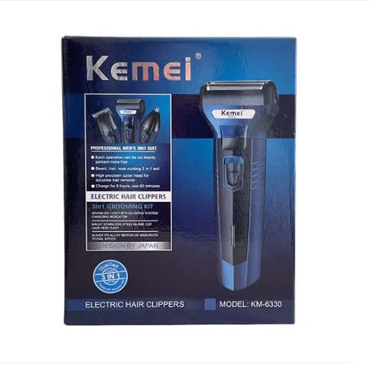 Kemei KM-6330 3 in 1 Professional Hair Trimmer Super Grooming Kit Shaver Clipper Nose Trimmer