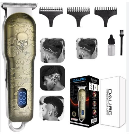 New Model Trimmer Daling DL-1327 Hot custom logo gold digital display hair clipper rechargeable hair clipper professional cutting hair trimmer for men