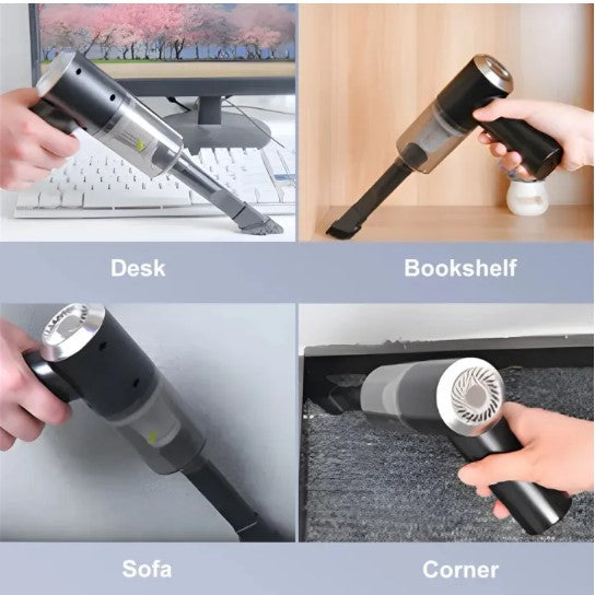 3 in 1 Portable Vacuum Cleaner Duster Air Pump Wireless Clean Microscopic Dust From Car, Home, Computer, Laptop.