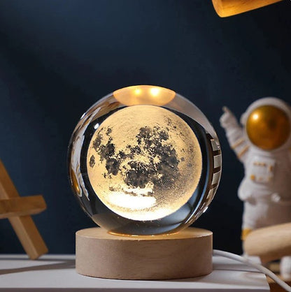 Crystal Ball Night Light 3D (Moon Planet) (Galaxy Decore) Designs